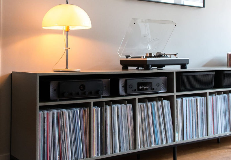 Custom built record cabinets and storage